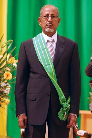 Mauritania’s first democratically elected president, Sidi Mohamed Ould Cheikh Abdallahi (Photo credit: Georges Gobet—AFP/Getty Images)