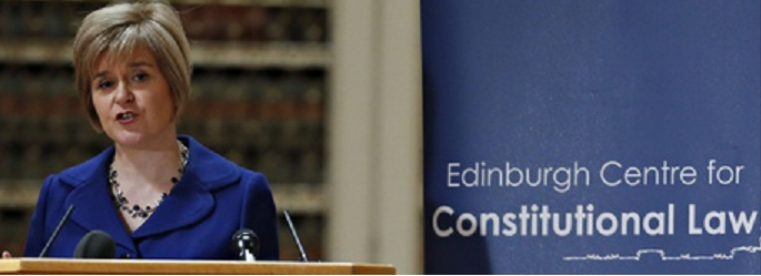 Nicola Sturgeon, Scotland's deputy first minister, presents proposals for a written constitution at Edinburgh Playfair Library. Photograph: Danny Lawson/PA Photograph: Danny Lawson/PA
