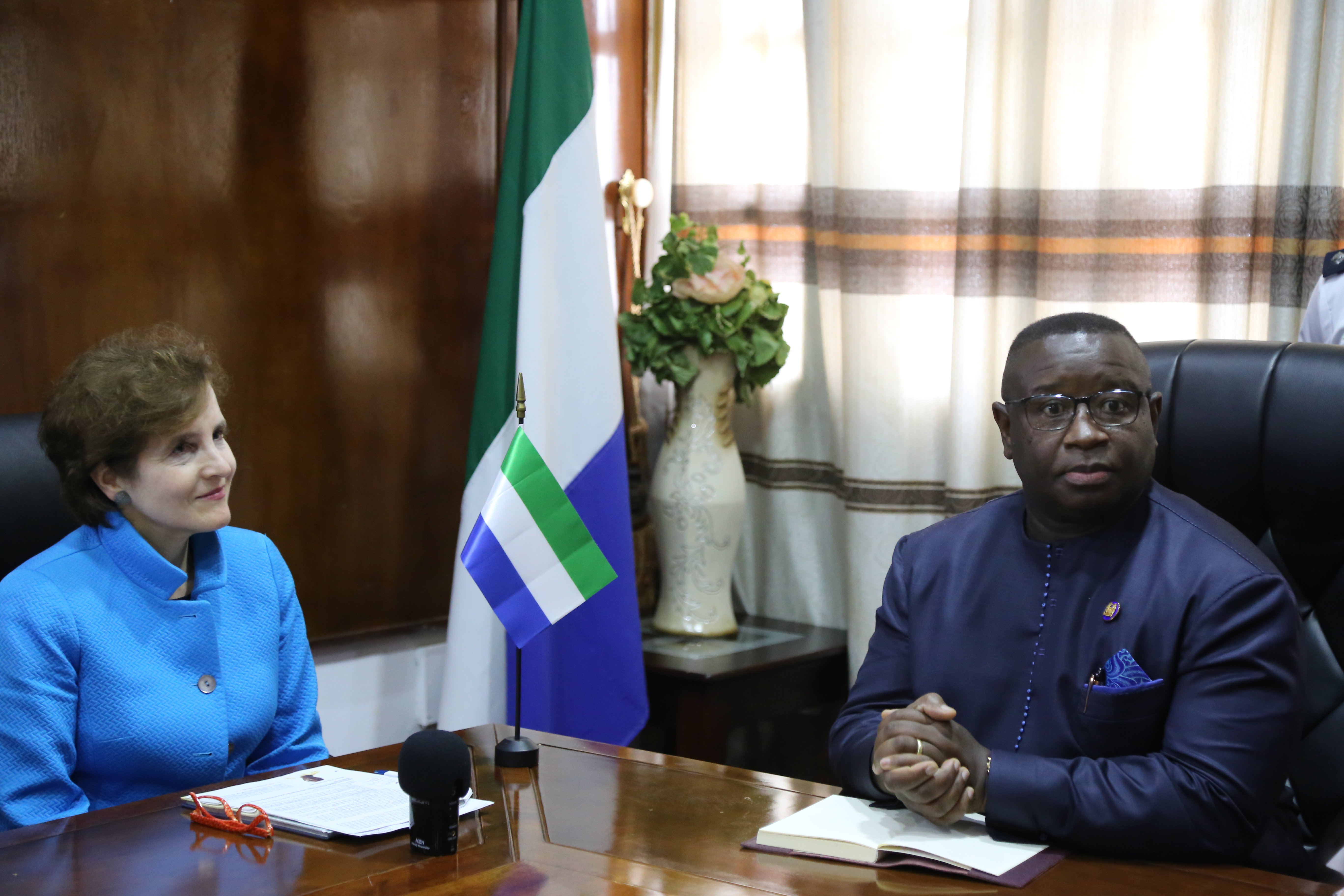 President of Sierra Leone, Julius Maada Bio (right) (photo credit: Global Partnership for Education/flickr) President of Sierra Leone, Julius Maada Bio (right) (photo credit: Global Partnership for Education/flickr)