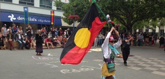 Protesters in Canberra Photo: Shalailah Medhora/The Guardian