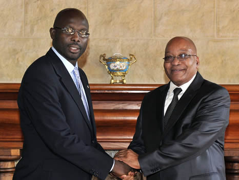 President George Weah of Liberia (photo credit: GovernmentZA/flickr) President George Weah of Liberia (photo credit: GovernmentZA/flickr)