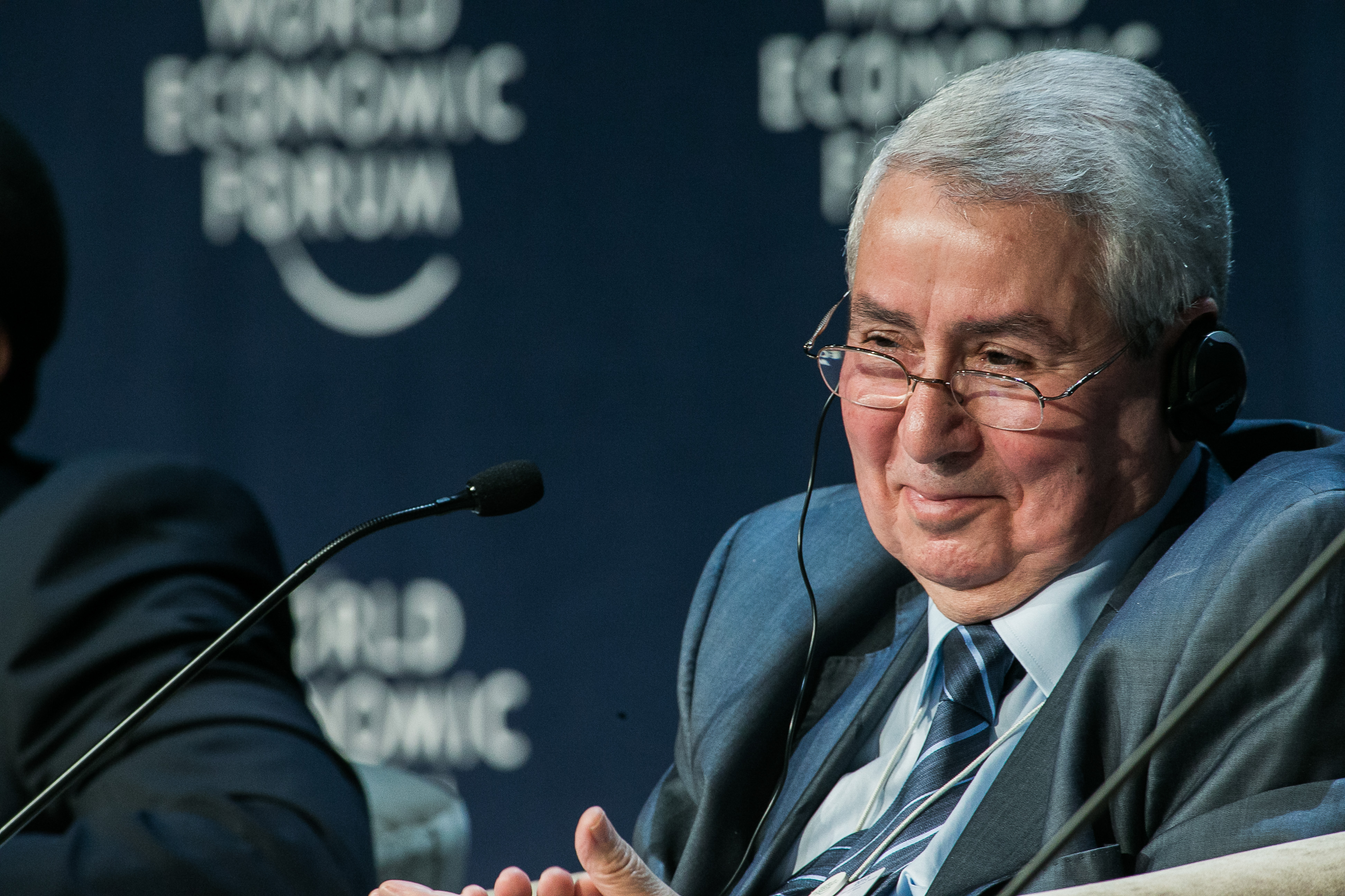 Algerian interim President Abdelkader Bensalah (photo credit: World Economic Forum/flickr)