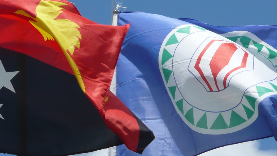 Flags of Bougainville and PNG (photo credit: ANU)