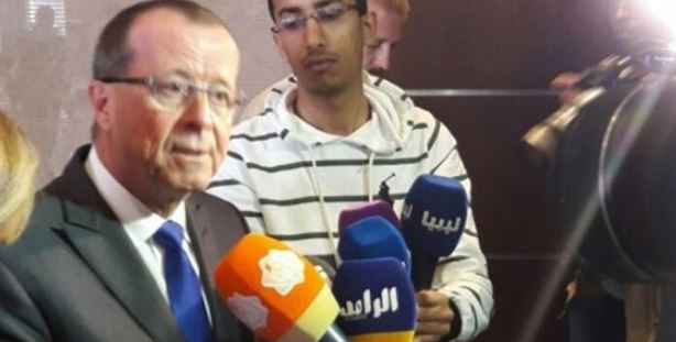 مارتن كوبلر المبعوث الأممي إلى ليبيا يصرح للصحفيين في طرابلس 24 نوفمبر 2016. (البعثة الأممية)