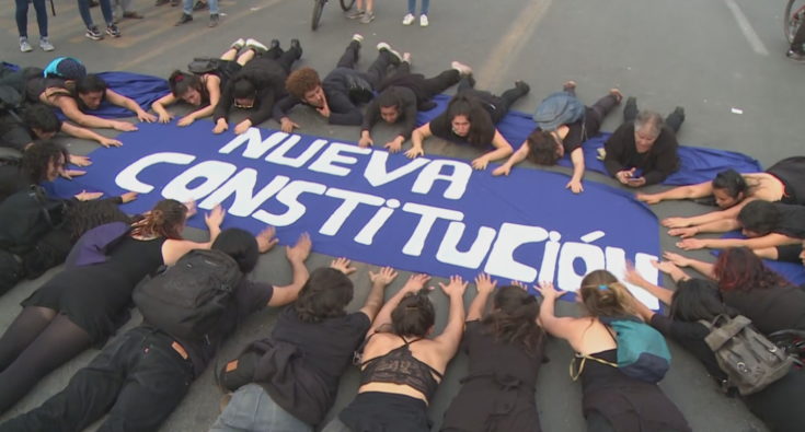 Chileans show support for a new constitution (photo credit: The Bubble) Chileans show support for a new constitution (photo credit: The Bubble)