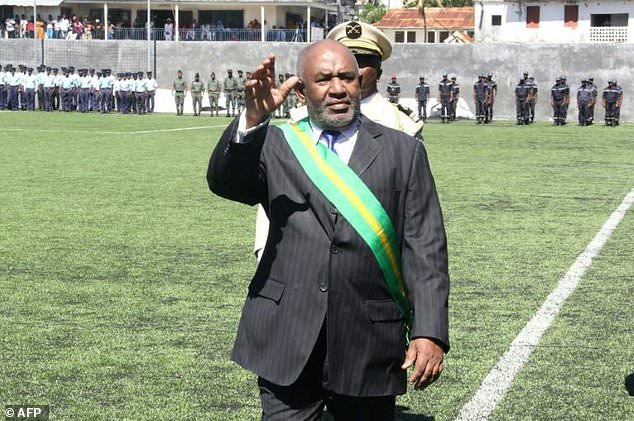 Cormoran President Azali Assoumani at his inauguration in May 2016 (photo credit: AFP)