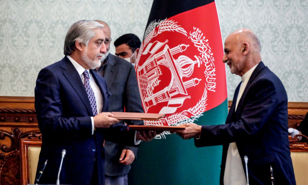 President Ashraf Ghani and Abdullah Abdullah, president of the High Council for Reconciliation (photo credit: AFP/Office of the Chief Executive of Afghanistan) President Ashraf Ghani and Abdullah Abdullah, president of the High Council for Reconciliation (photo credit: AFP/Office of the Chief Executive of Afghanistan)