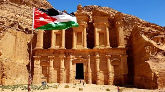 Flag of Jordan at Petra (photo credit: 123rf) Flag of Jordan at Petra (photo credit: 123rf)