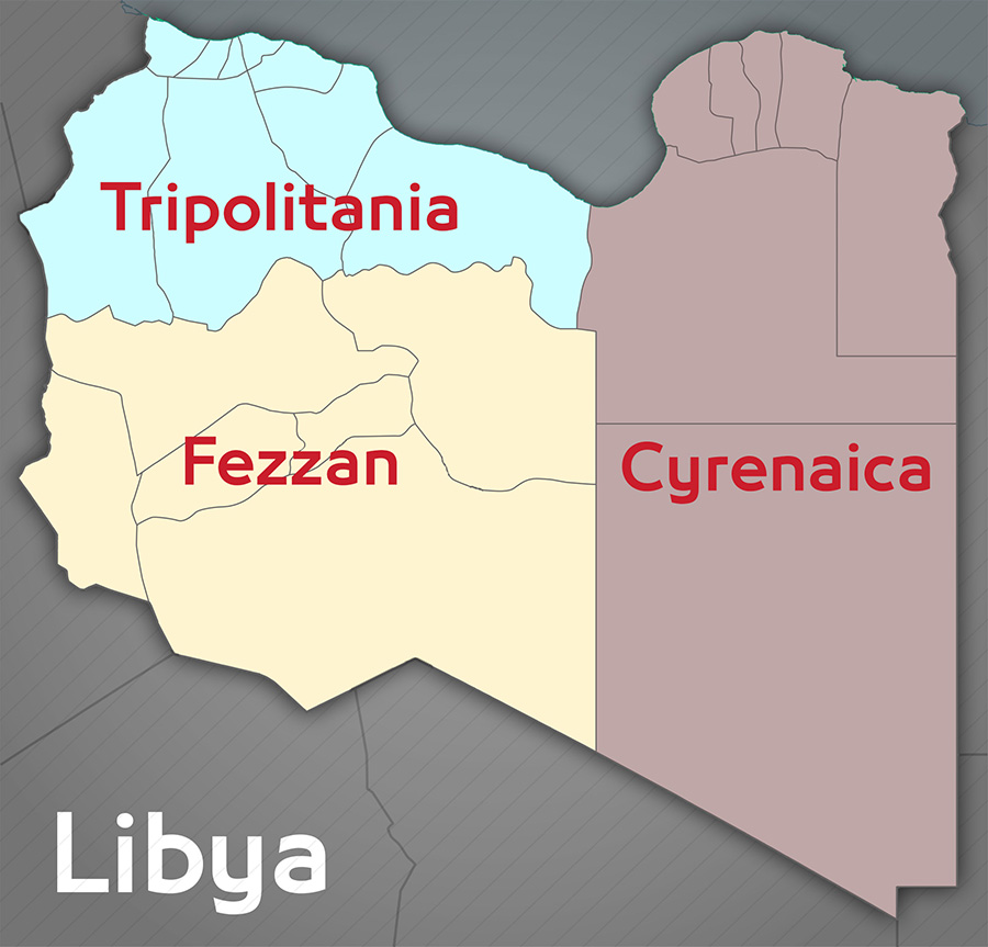 Map of old provinces of Libya (photo credit: Libya Express) Map of old provinces of Libya (photo credit: Libya Express)