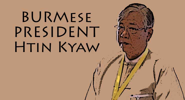 Illustration of Myanmar's President Htin Kyaw (photo credit: Democracy Chronicles/Flickr)