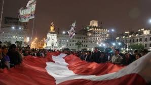 Peruvians protest against corruption (photo credit: TeleSur/Reuters) Peruvians protest against corruption (photo credit: TeleSur/Reuters)