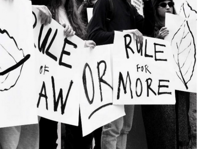 Placard demands rule of law reforms during protests after killing of journalist Daphne Cauana Galizia in 2017 (photo credit: TheShift/Victor Paul Borg)