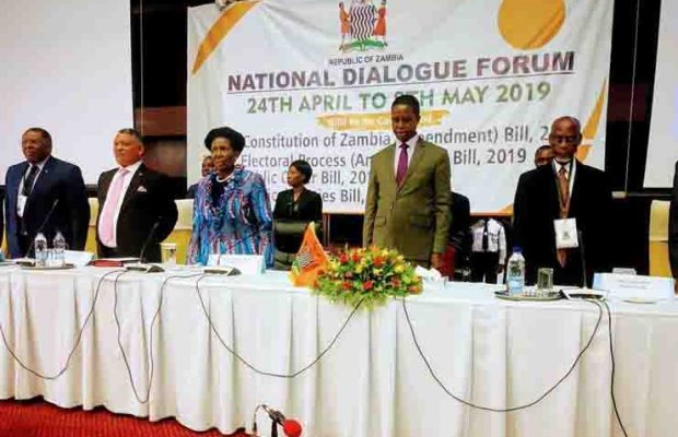President Lungu - second from right - launches the National Dialogue (credit: The Mast) President Lungu - second from right - launches the National Dialogue (credit: The Mast)