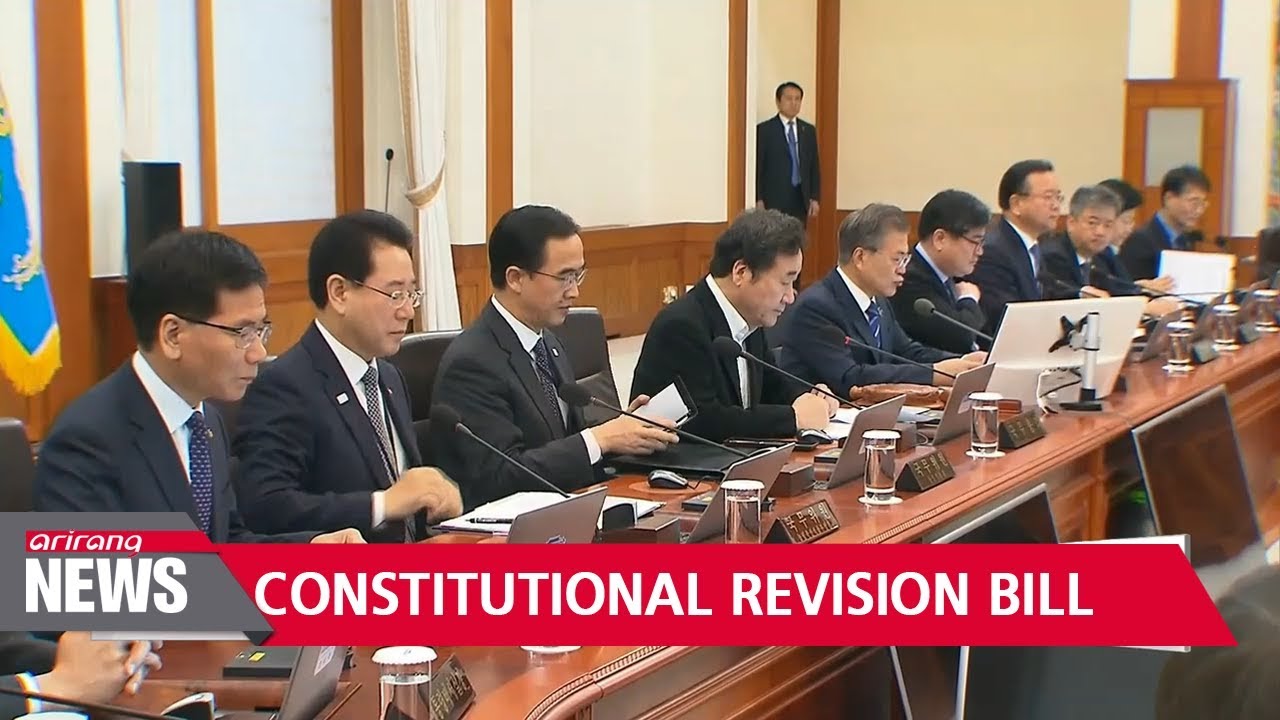 President Moon presents the constitutional reform bill (photo credit: Arirang News) President Moon presents the constitutional reform bill (photo credit: Arirang News)