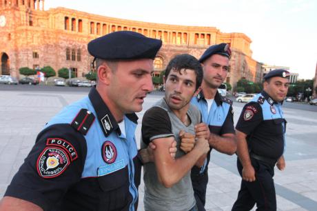 Protester against electricity price increases,Yerevan, July 2015. (photo credit: Photolure News Agency)