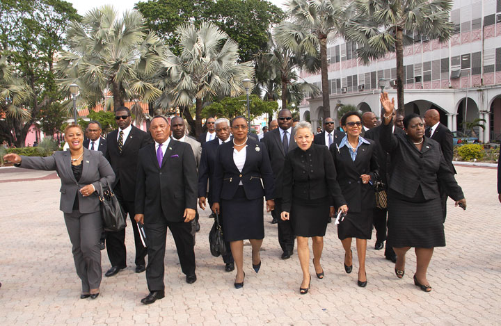 Perry Christie, Prime Minister, with parliamentarians (photo credit: The Bahamas Weekly) Perry Christie, Prime Minister, with parliamentarians (photo credit: The Bahamas Weekly)