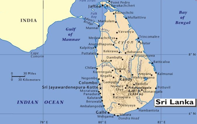 Map of Sri Lanka