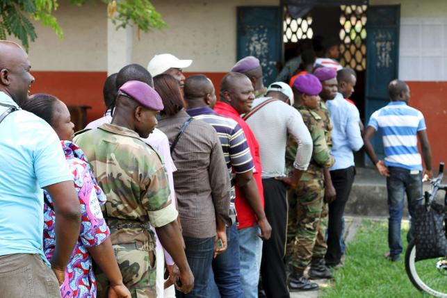 Military personnel vote at a polling station in Brazzaville, Congo, October 25, 2015. (photo credit:REUTERS/ROCH BAKU) Military personnel vote at a polling station in Brazzaville, Congo, October 25, 2015. (photo credit:REUTERS/ROCH BAKU)