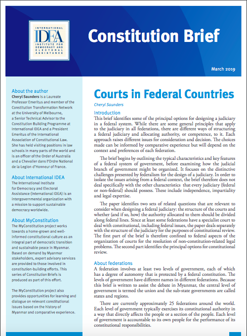 Courts in Federal Countries: Constitution Brief Courts in Federal Countries: Constitution Brief