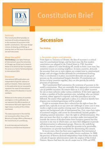 Secession: Constitution Brief Secession: Constitution Brief
