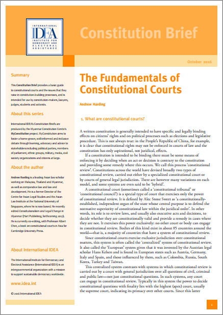 The Fundamentals of Constitutional Courts The Fundamentals of Constitutional Courts