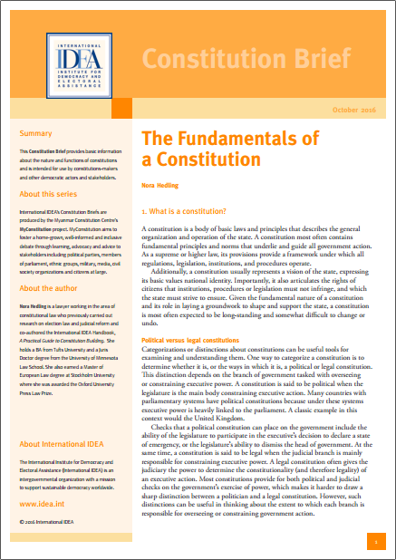 The Fundamentals of a Constitution The Fundamentals of a Constitution