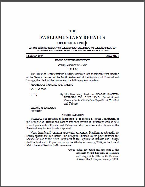 official report document