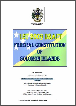 Solomon Islands:1st 2009 Draft of the Federal Constitution
