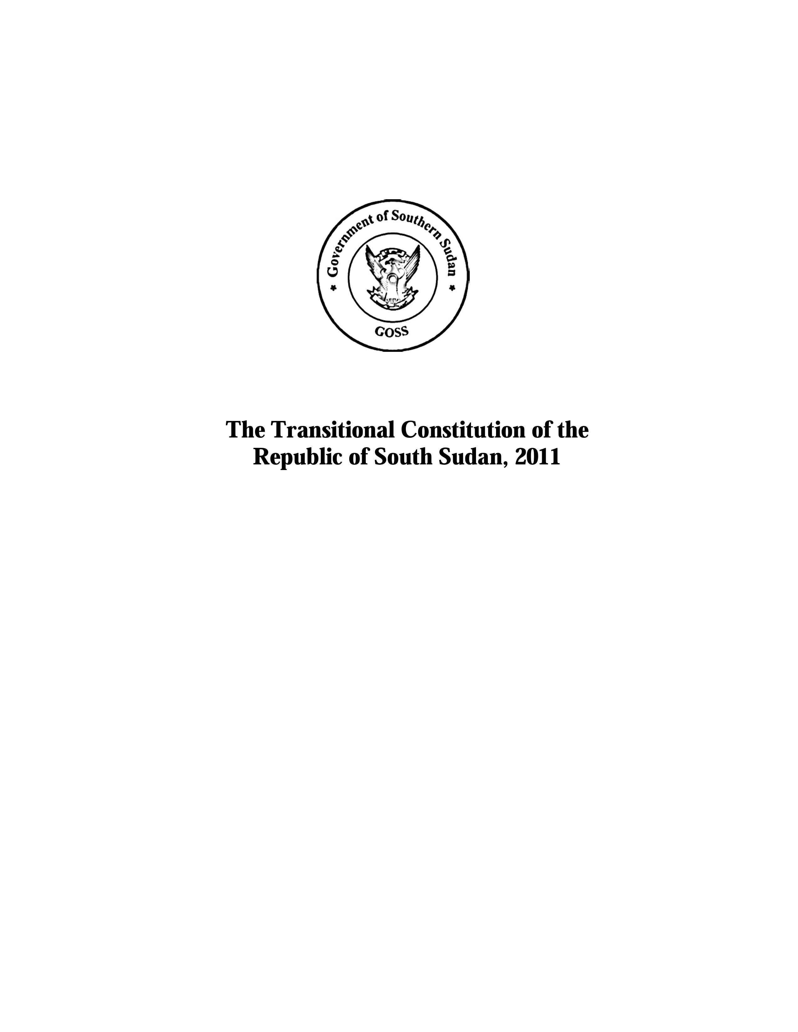 Interim Constitution - South Sudan (2011-present) Interim Constitution - South Sudan (2011-present)