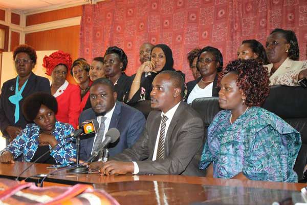 Cord and Jubilee MPs during a press conference on the two-third gender rule on May 5, 2016. The Bill to implement the gender principle has now failed to pass in the National Assembly and Senate (Photo credit: Anthony Omuya | Nation Media Group)