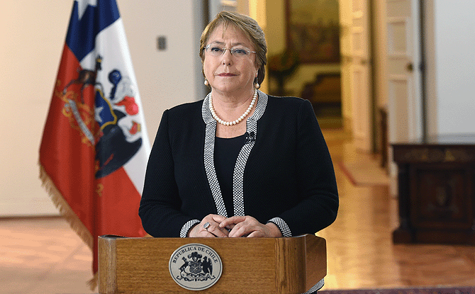 Chilean President Michelle Bachelet (photo credit: Government of Chile) Chilean President Michelle Bachelet (photo credit: Government of Chile)