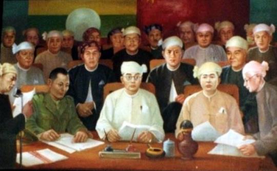Impression of the 1947 Panglong Conference (photo credit: Shan Herald Agency for News) Impression of the 1947 Panglong Conference (photo credit: Shan Herald Agency for News)