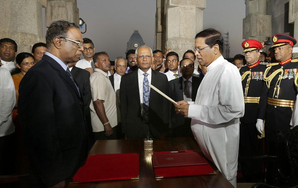 President Sirisena's oath (WordPress photo)