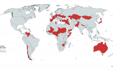 Map chart showing the list of countries covered in the 2017 Voices from the Field series