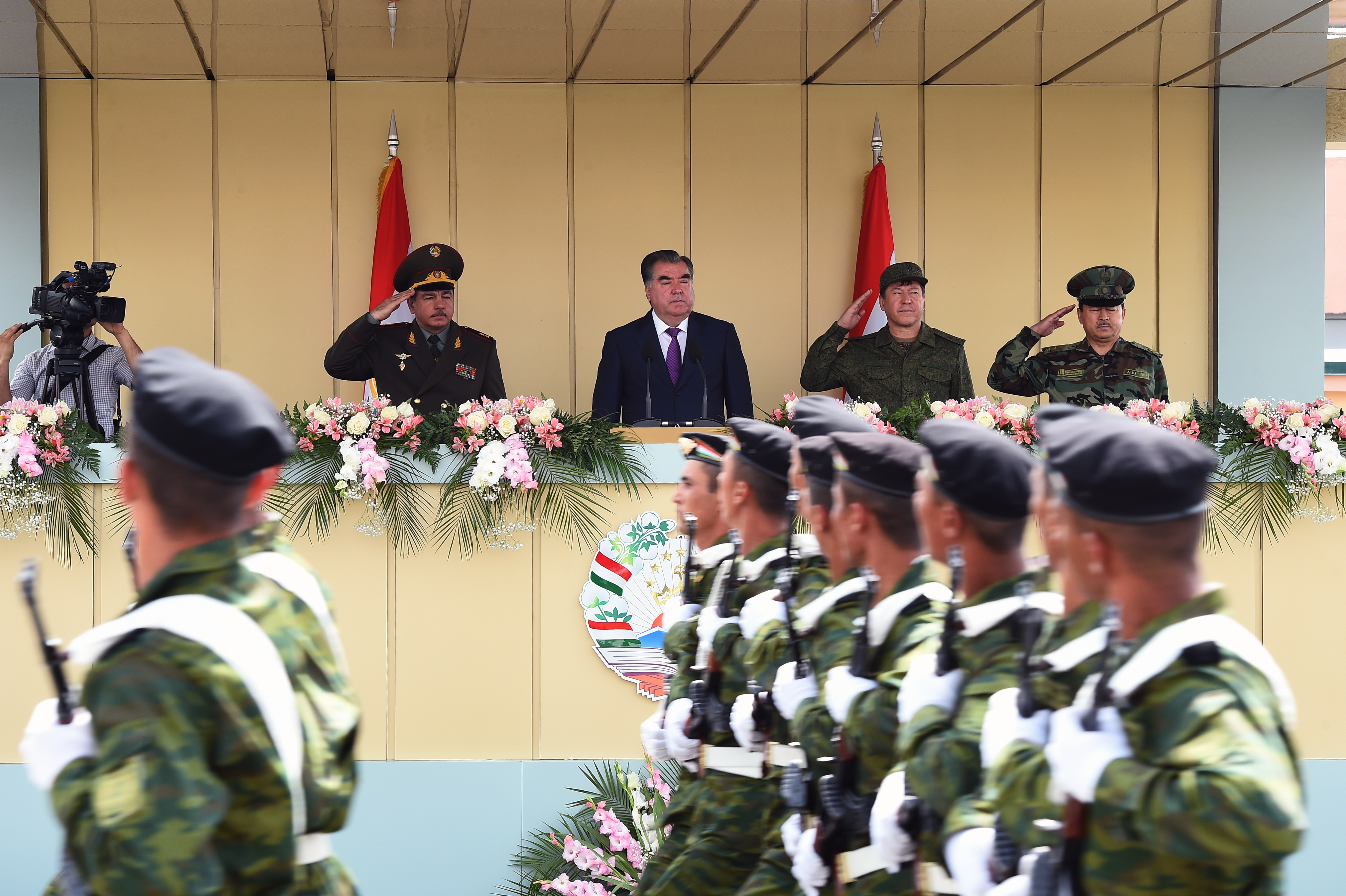 President Rahmon inaugurates a newly-founded special service military brigade (photo credit: Media Services of the President of the Republic of Tajikistan)