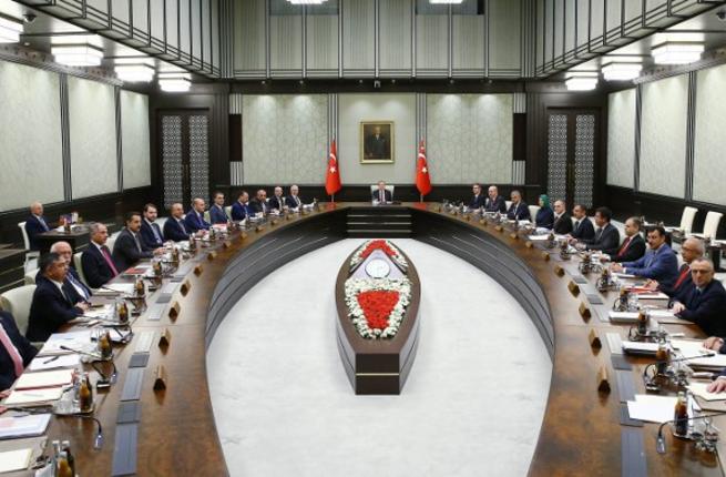 President of Turkey Recep Tayyip Erdogan (C) chairing the meeting Cabinet (photo credit: AFP/Kayhan Ozer) President of Turkey Recep Tayyip Erdogan (C) chairing the meeting Cabinet (photo credit: AFP/Kayhan Ozer)