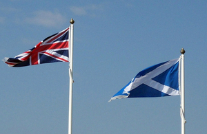 UK and Scottish Flags (photo credit: UK Government)