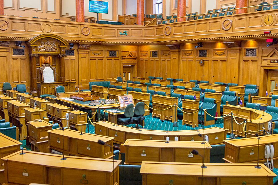 New Zealand House of Representatives debating chamber (credit: Office of the Clerk of the House of Representatives of New Zealand via Wikimedia Commons) New Zealand House of Representatives debating chamber (credit: Office of the Clerk of the House of Representatives of New Zealand via Wikimedia Commons)